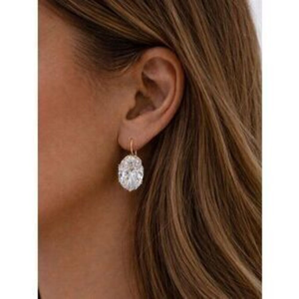 Quebec Ultra Bling Oval Earrings Minimalist